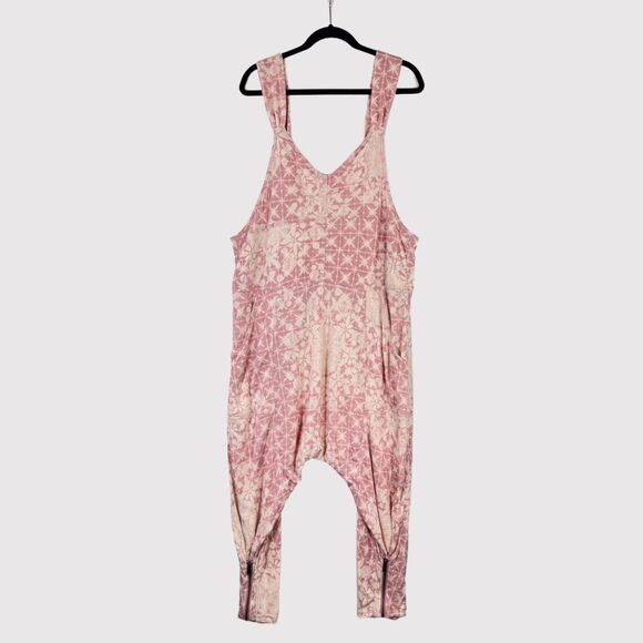 NWT Free People Movement Womens High Tide Jumpsuit Pink Ankle Zip Medium